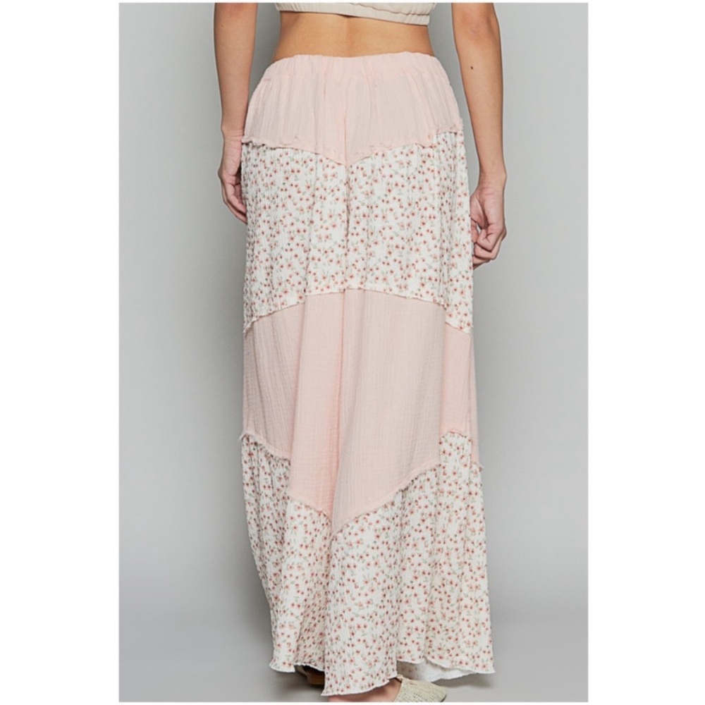 24. NWOT POL Blush Pink Stretchy Waist Floral Print Wide Leg Lounge Pants - Picture 2 of 4